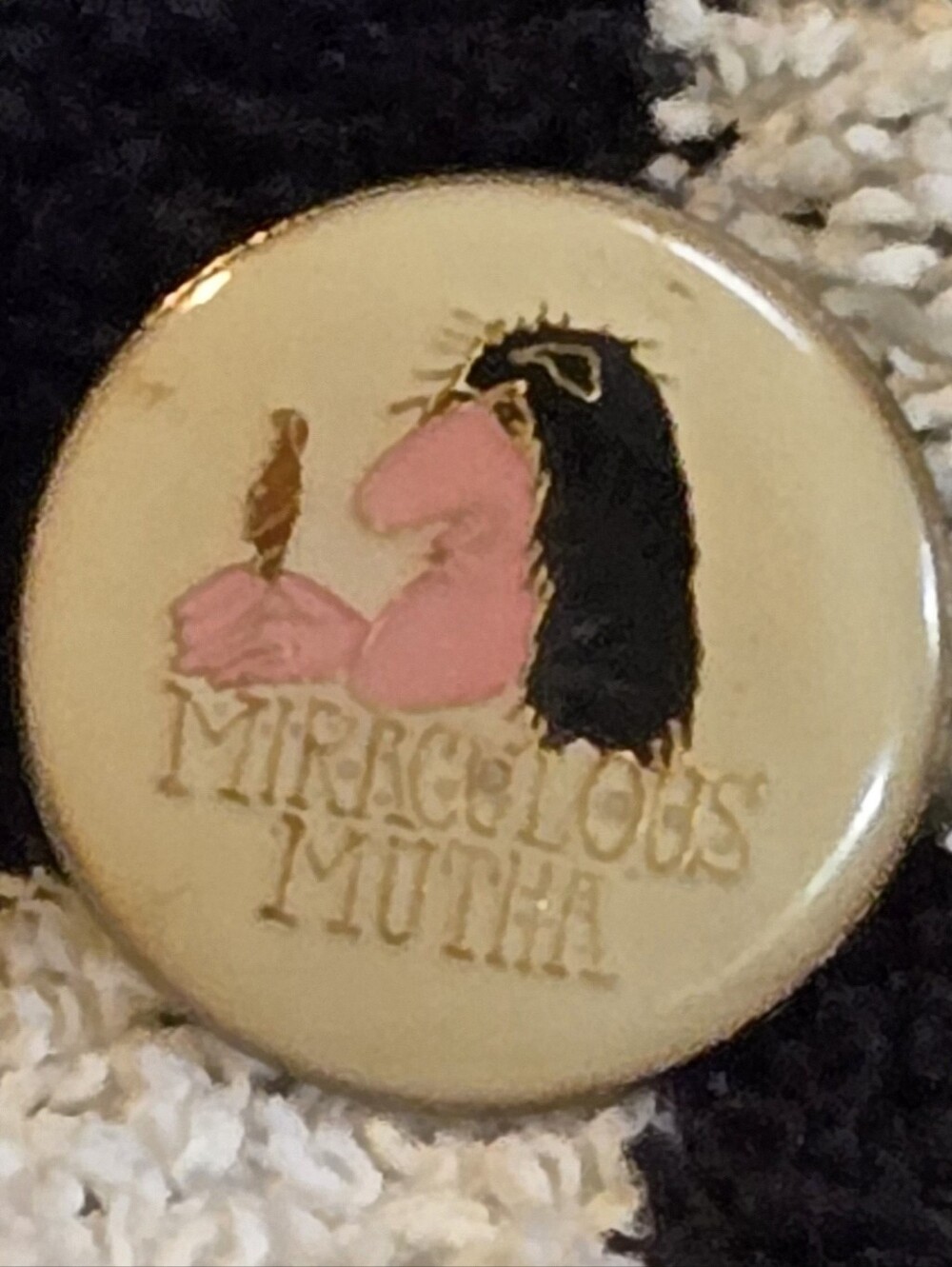 vintage Miraculous Mutha original biker lapel or jacket pin Easy Rider 1970s